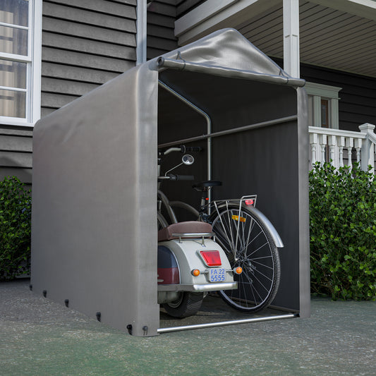 Fietsenstalling – Fietsenhok – Garage Tent – Tuinkamer – Opslagtent – 100x187x160 cm – Stevig Metaalframe – Donkergrijs Polyester