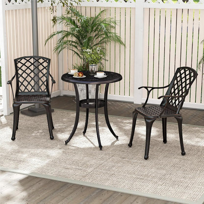 Aluminium Tuinstoelen – Terrasstoelen – Balkonstoelen – Buitenstoelen – Tuinmeubilair – Weerbestendig – Ergonomisch Met Armleuningen – Koper Rood – Set van 2