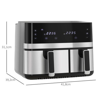Airfryer – Heteluchtfriteuse – Luchtfriteuse – Friteuse – Airfryer Oven – 2700 Watt – 8 Instelbare Programma’s – Zwart-Zilver – Compacte Maat 41,8x39,2x31,1 cm