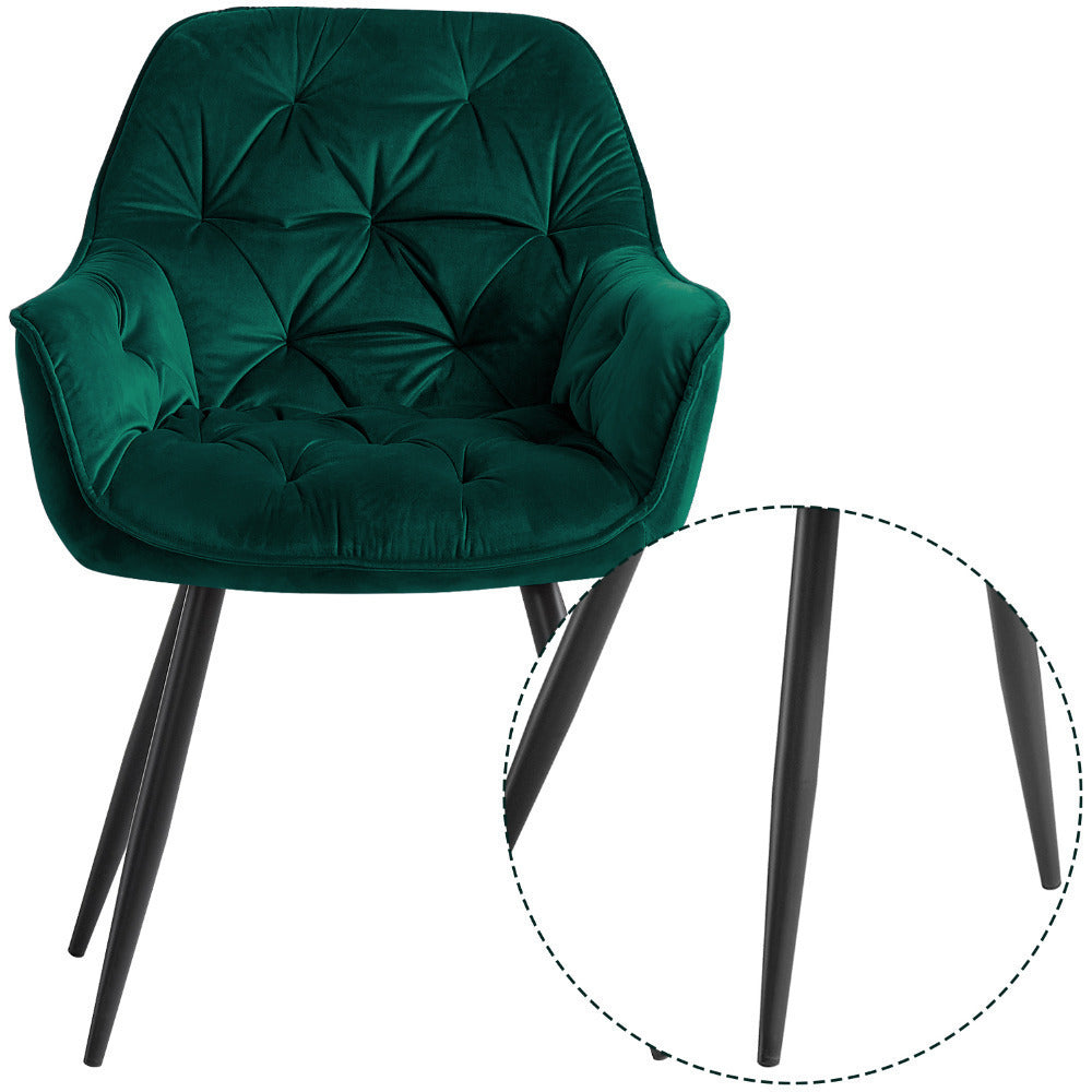 JYMTOM Velvet Dining Chairs with Padded Seat and Backrest Sturdy Metal Legs and Armrests Comfortable Accent Chair for Dining Room Living Room or Lounge, Home Decor Furniture, Lounge Seating, Velvet Upholstery, Elegant Design,