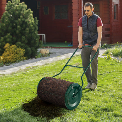 Compoststrooier – Tuinstrooier – Meststrooier – Gazonstrooier – Grondstrooier – 68,5 cm Roller – Roestvrij Metalen Frame