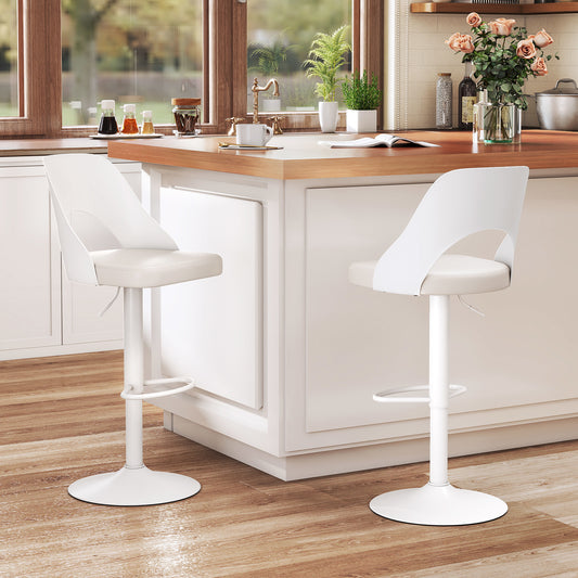 Barkrukken – Barkruk Set – Barstoelen – Keukenstoelen – Verstelbare Zithoogte – Ergonomisch Design – PU Leren Zitting – 360° Draaibaar