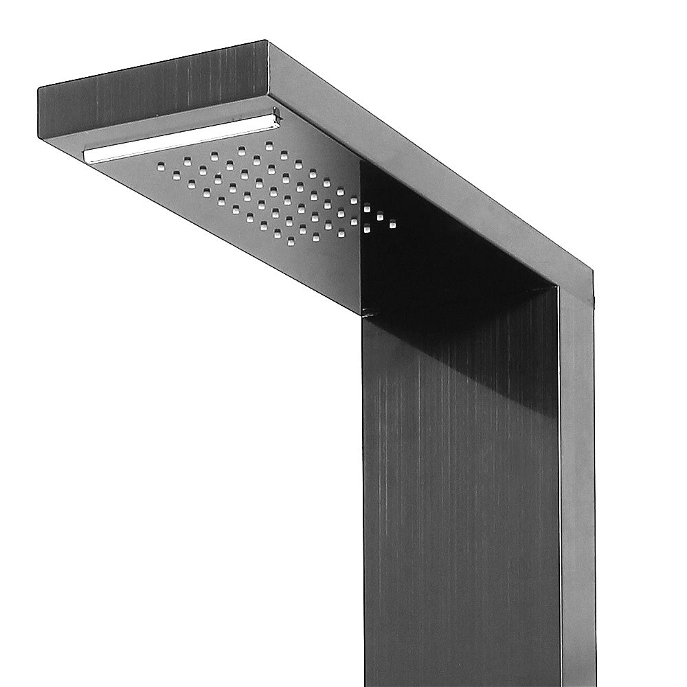 Douchepaneel – Douchekolom – Regendouche – Handdouche – Hydromassage – Zwart RVS – 15x47x130 cm – Waterbesparend