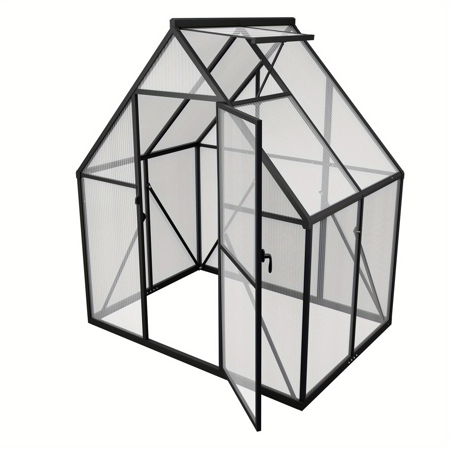 Tomatenkas – Kweekkas – Serre – Groeikas – Tuinkas – Aluminium Frame – Versterkte Fundering – 125x180x195 cm – Ventilerend Dakluik