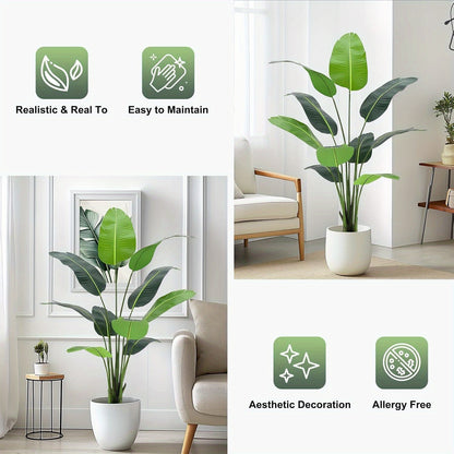 2-Pack Artificial Palm Tree Plant 121.92cm Realistic Fake Palm with 8 Trunk Options & Full Foliage - Heavy-Duty Low-Maintenance Indoor/Outdoor Fake Tree for home, Office, for housewarming Gift - Plant (No Pot Included) - Dura