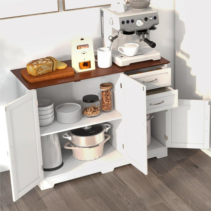 Dressoir – Dressoirs – Opbergkast – Ladekast – TV-kast – Wit – 100 x 40 x 78 cm – Verstelbare plank – Waterafstotend MDF