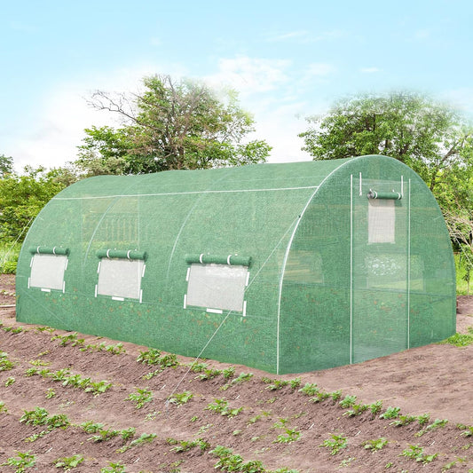 Tuinkas – Tuinhuis – Kweekkas – Groentekas – Serre – Tunnelkas – Gegalvaniseerd Stalen Frame – 8 Zijramen en 2 Deuren
