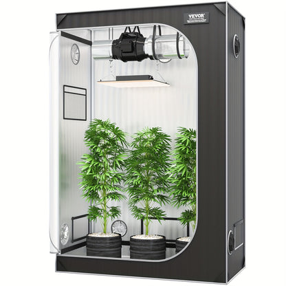 Kweektent – Growtent – Kweekkas – Growbox – Binnenkas – 122x61x183 cm – 2000D Mylar Reflecterend Materiaal – Inclusief Observatievenster & Waterdichte Vloerbak