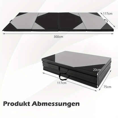 Gymnastiekmat – Fitnessmat – Yoga Mat – Trainingsmat – MMA Mat – Extra Groot 305x122 cm – 5 cm Dikke EPE Demping – Antislip Klittenband & Opvouwbaar