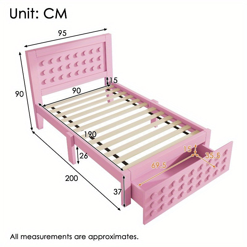 Bedframe Roze – Bedombouw – Bedkast – Opbergbed – Slaapkamerbed – Met Laden – Stevige Constructie – Ruimtebesparend Design