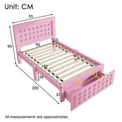 Bedframe Roze – Bedombouw – Bedkast – Opbergbed – Slaapkamerbed – Met Laden – Stevige Constructie – Ruimtebesparend Design
