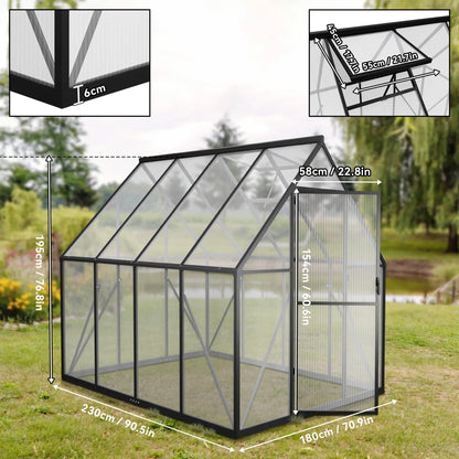 Kasje – Kasje – Tuinhuisje – Broeikas – Kweekkas – Ruim 182,88x243,84 cm – Stevig Frame met Solide Basis