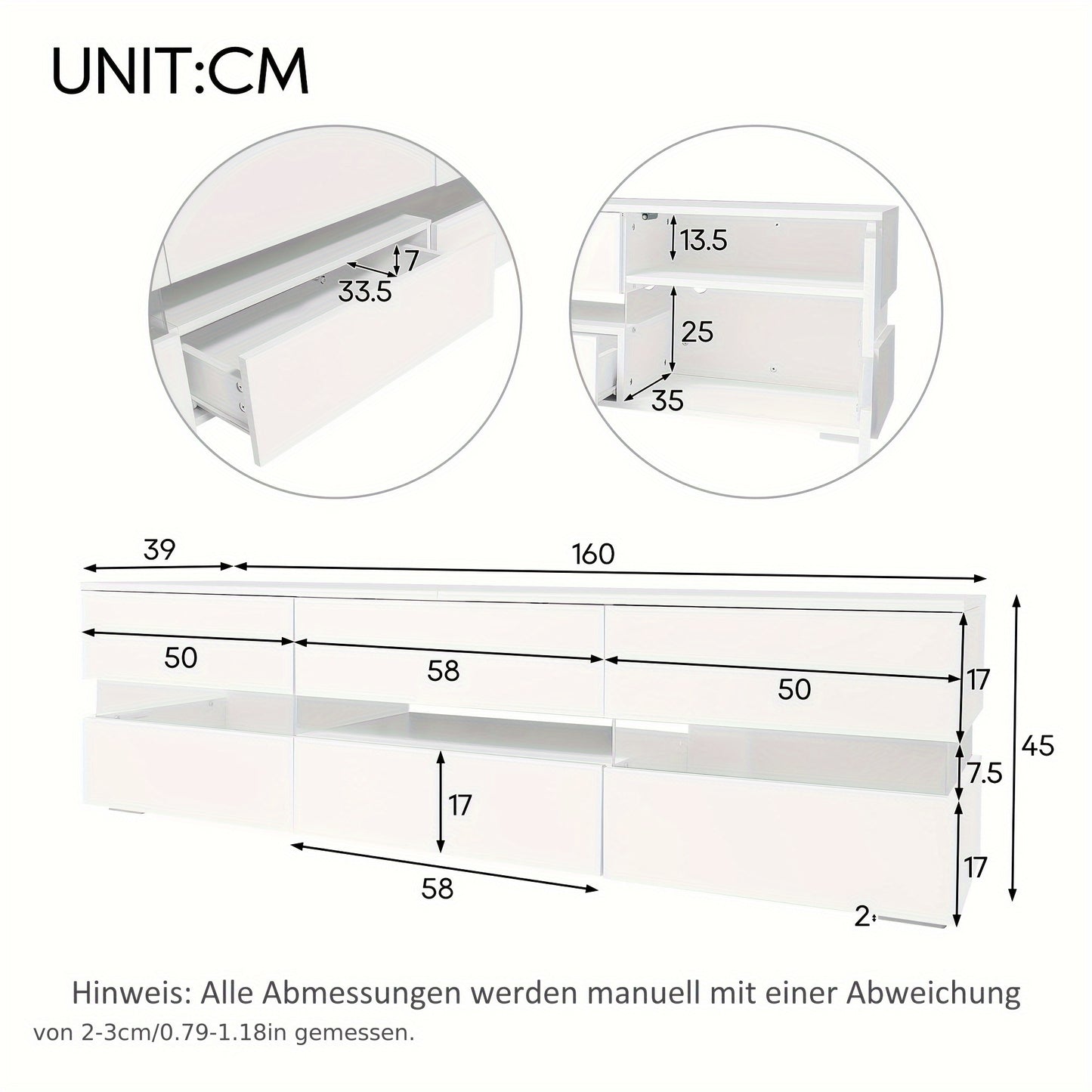TV-Meubel – TV-Kast – TV-Dressoir – TV-Bank – Hoogglans Meubel – Modern Wit Hoogglans – Push-Open Systeem – Voor Tv’s Tot 70 Inch