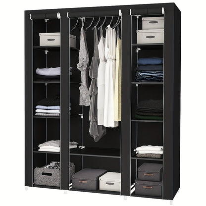 Kledingkast – Garderobekast – Opbergkast – Kleerkast – Driedeurige Kast – Stevig Met Metalen Frame – Ruime Opbergruimte 134x43x172 cm