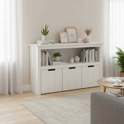 Rolkast – Ladeblok – Opbergkast – Rollende Kast – Opbergmeubel – Wit – Duurzaam Hout – 3 Lades Met Open Boekenkast
