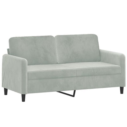 2-zits bank – tweezitsbank – loveseat – zitbank – sofa – lichtgrijs – velvet bekleding – 140 cm breed – stevig houten frame
