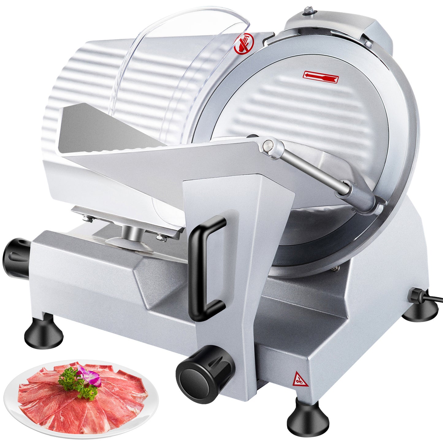 Vleesplankmachine – Vleessnijmachine – Vlees Snijmachine – Vleessnijder – Allessnijder – Elektrische Vleessnijder 320W – 12 Inch Koolstofstaal Mes – Instelbare Snijdikte 0-15mm