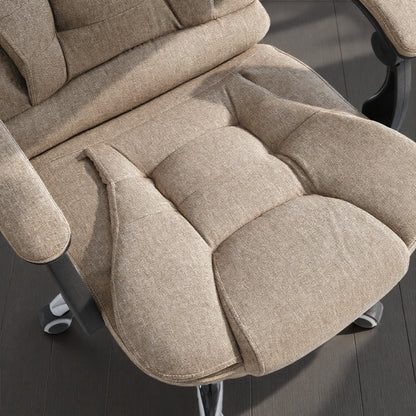 Gamingstoel – Gamestoel – Bureaustoel – Gaming Chair – Game Stoel – Ergonomisch Met Verstelbare Hoogte – Ingebouwde Voetsteun – Aluminium Frame – Zwart-Beige