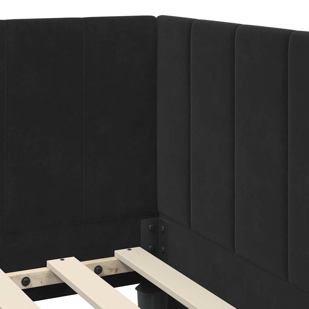 Bedframe – Bed – Ledikant – Slaapkamermeubel – Tweepersoonsbed – Roze Fluwelen Hoofdeinde – 80x200 cm – Duurzaam Geperst Hout
