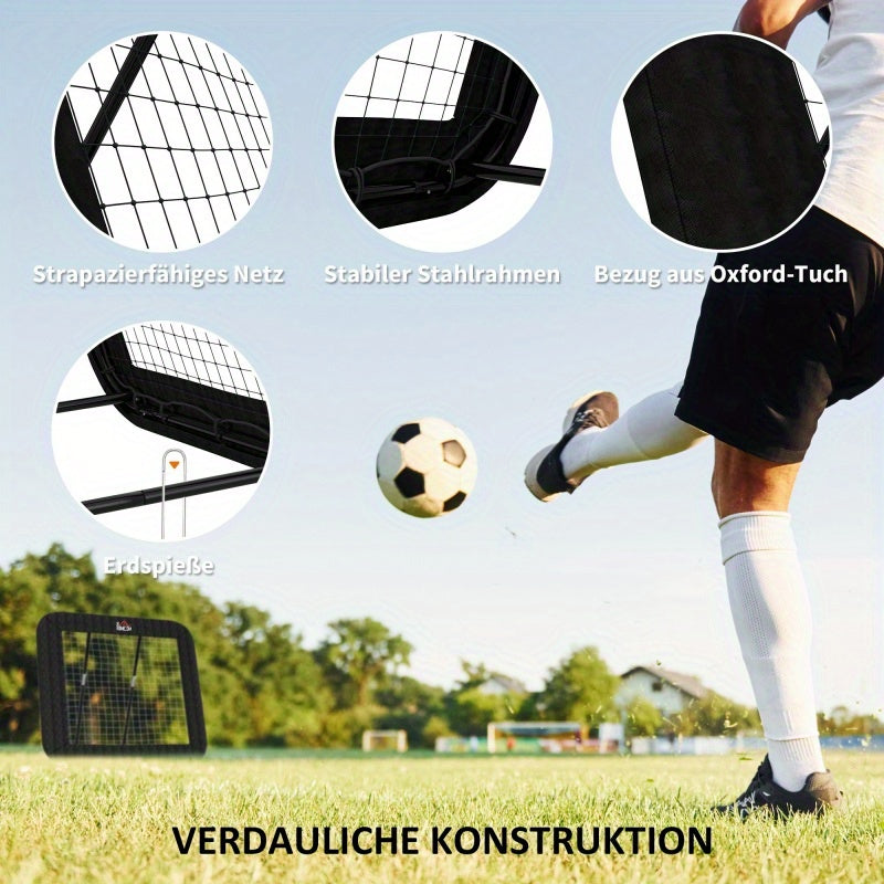 Voetbaldoel – Voetbalgoal – Voetbalnet – Rebounder – Trainingsdoel – Inklapbaar en Verstelbaar – Stevig Metalen Frame 128x118x108-120 cm
