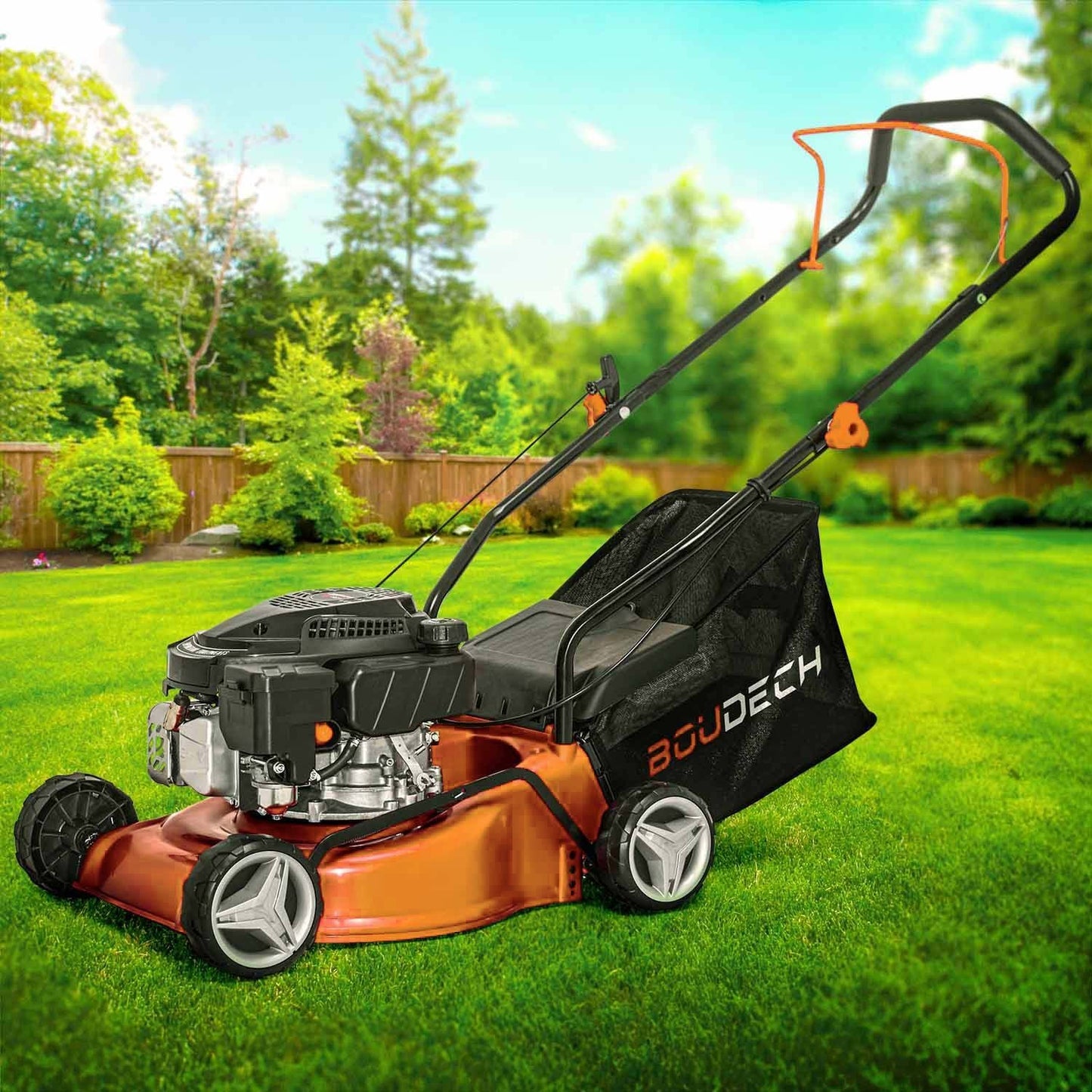 Grasmaaier – Robotmaaier – Gazonmaaier – Duwmaaier – Elektrische Maaier – 132cc 4-Takt Benzinemotor – 400 mm Stalen Maaimes
