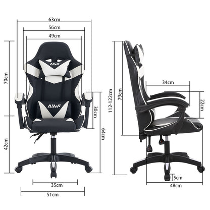 High-Back Gaming Chair PC Office Chair Computer Racing Chair PU Desk Task Chair Ergonomic Executive Swivel Rolling Chair with Lumbar Support for Back Pain Women, Men