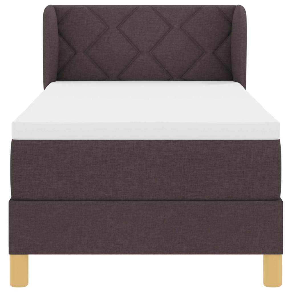 Boxspring – Bed – Slaapbed – Eenpersoonsbed – Matras – Donkerbruin – 80x200 cm – Foamlaag – Individuele Pocketveren
