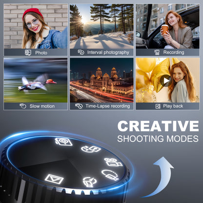 Vlogcamera – Digitale Camera – Compact Camera – Fototoestel – Selfiecamera – 48MP Sensor – 4K Video – WiFi & App Bediening – Zwart