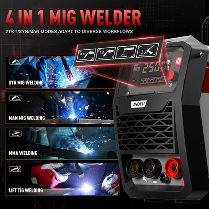 MIG-250 Lasmachine – Mig Lasser – Lasapparaat – Lasinverter – Metaallasser – 220V Netstroom – Europese Stekker – Compact & Draagbaar