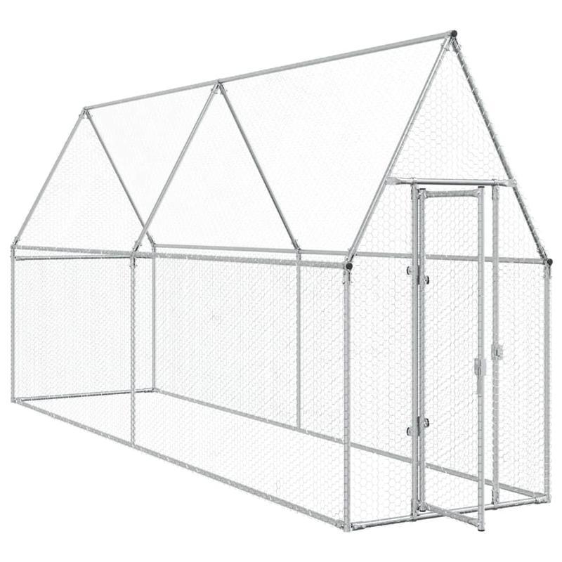 Kippenren – Kippenhok – Hennenhok – Kipren – Kippenkooi – Gegalvaniseerd Staal – 400x100x190 cm – Goede Ventilatie – Weerbestendig
