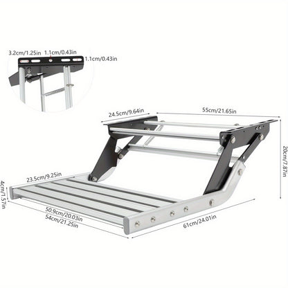 Campertrap – Caravantrap – Opstapje – Instaptrap – Instapje – Aluminium – Inklapbaar – 1 Trede – Draagvermogen 150 kg