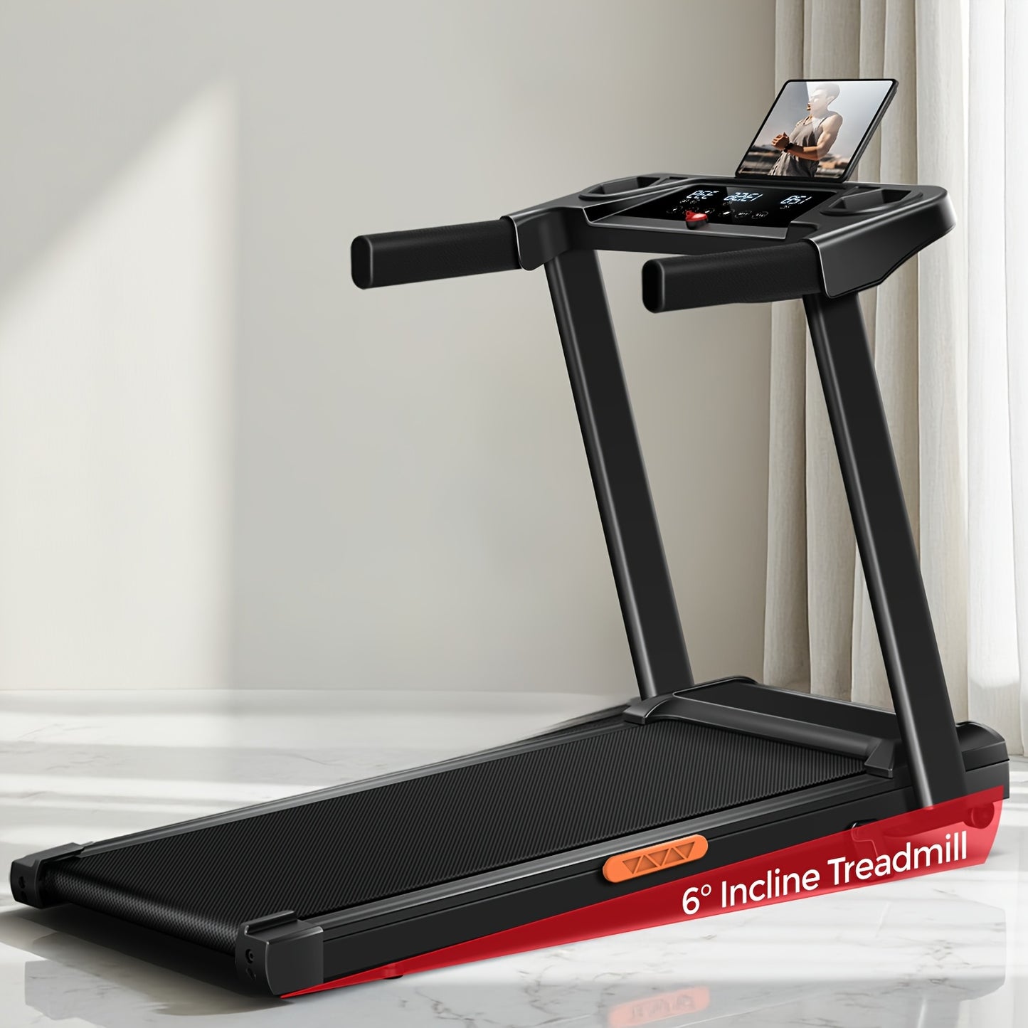 Loopband – Hardloopband – Fitnessband – Trainingsband – Opvouwbare Loopband – Verstelbare Hellingshoek 6% – Triple Touchscreen Display – Compact & Draagbaar Design