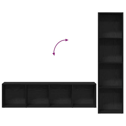 Boekenkast – Boekplank – Boekenrek – Opbergkast – Zwarte Eikenlook – Verstelbare Planken – 12 Ingebouwde Planken – Hoogwaardig Bewerkd Hout