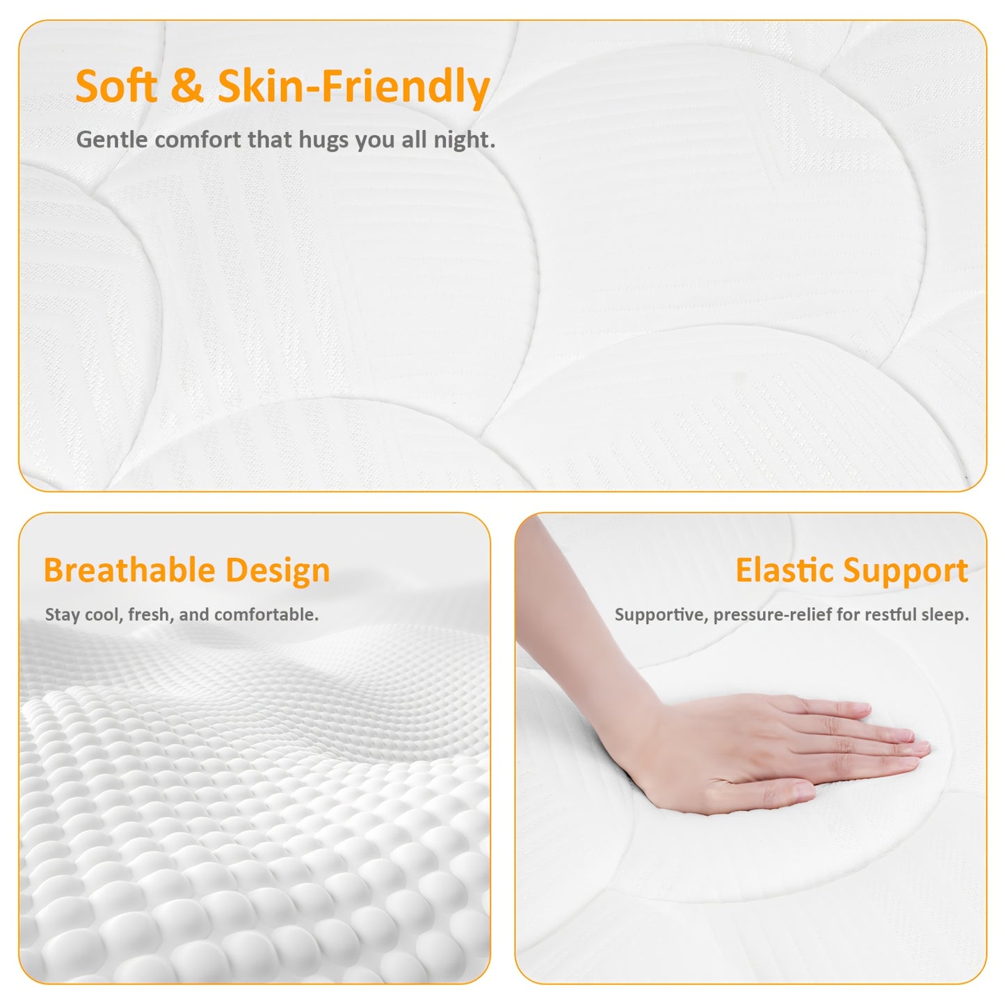 Matras – Pocketveringmatras – Binnenveringmatras – 7-Zones Matras – Stevig Matras – 140x200 cm – 22 cm Dikte – 7-Zones Ergonomische Ondersteuning