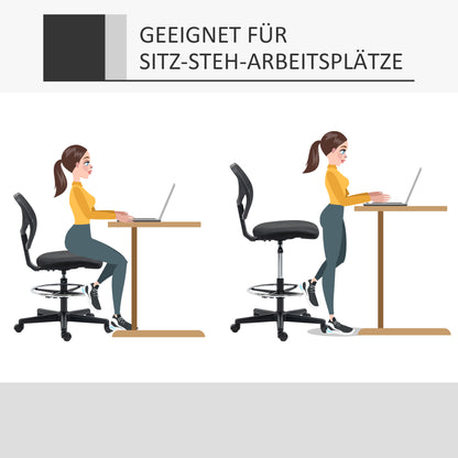 Bureaustoel – Ergonomische Stoel – Draaistoel – Werkstoel – Bureaustoelen Voor Volwassenen – Verstelbare Voetsteun – Mesh Rugleuning – 360° Zwenkwielen