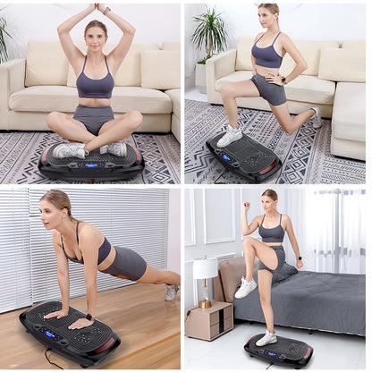 Vibratie Fitness Trainer – Fitnessplaat – Trilplaat – Workout Plate – Vibration Board – Inclusief 2 Trainingskoorden – Max Draaggewicht 150 kg – Zwart – 220-240V