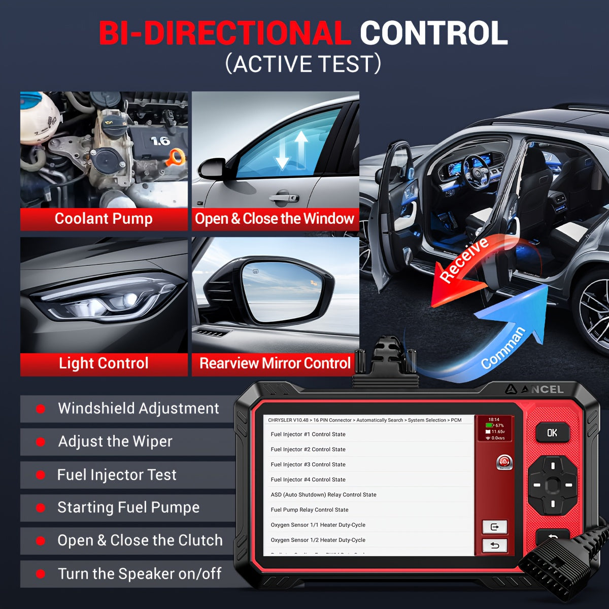 Auto Diagnosetool – OBD2 Scanner – Auto Scanner – Diagnoseapparaat – Scan Tool – 15 Speciale Functies – Bi-Directionele Bediening