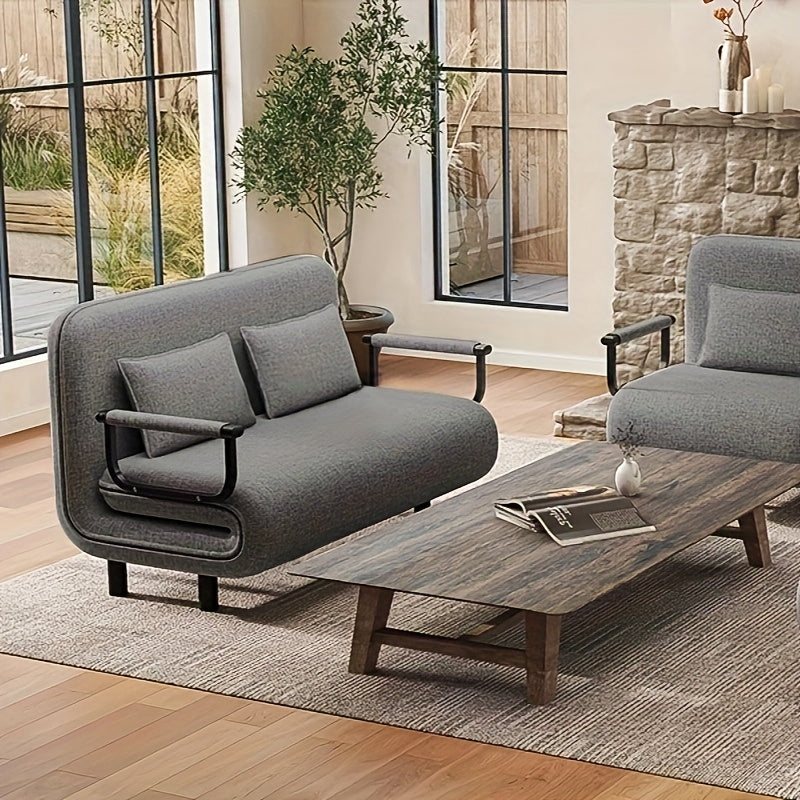 Loungestoel – Fauteuil – Relaxstoel – Bedstoel – Zitstoel – 5-Posities Verstelbare Rugleuning – Dikke Ademend Stof – Cloud Grey
