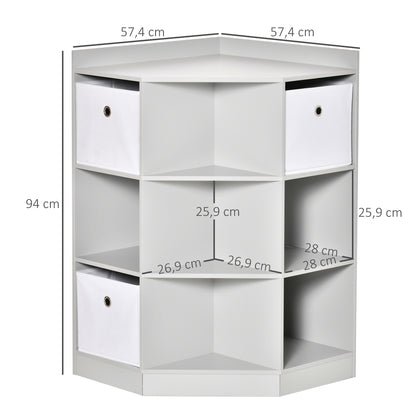 Kids' Storage Shelf with 3 Felt Drawers, MDF, Tilt-Proof, Gray