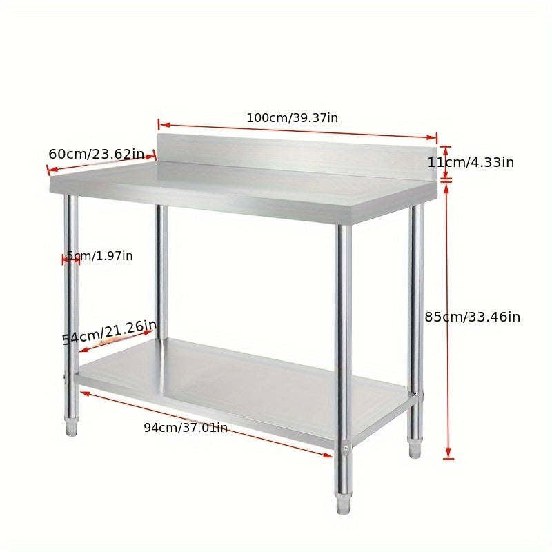 RVS Werkbank – Keukenwerkbank – Inklapbare Werktafel – Werkblad – RVS Tafel – Verstelbare Poten – 100x60x85 cm – Professioneel & Makkelijk Schoon Te Maken