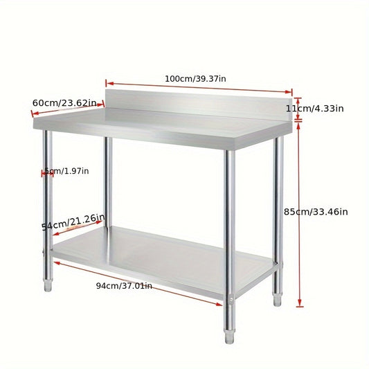 RVS Werkbank – Keukenwerkbank – Inklapbare Werktafel – Werkblad – RVS Tafel – Verstelbare Poten – 100x60x85 cm – Professioneel & Makkelijk Schoon Te Maken