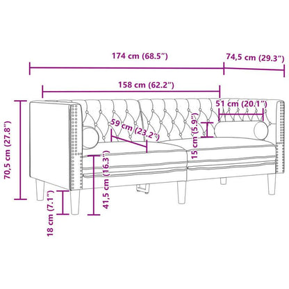 2-zits bank – 2-zitsbank – loveseat – zitbank – tweezits sofa – Chesterfield design – roze velvet stof – vlekbestendig en hypoallergeen – makkelijk schoon te maken