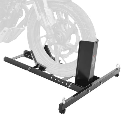 Motorstandaard – Wielhouder Motorfiets – Wielenstopper – Motorparkeerstandaard – Verstelbare Motorwielhouder – Zwart – Geschikt Voor Wielen 15-22 Inch – Draagvermogen Tot 815 Kg - QUORE