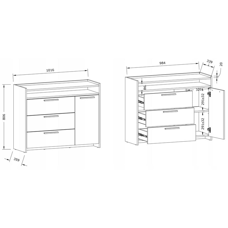 Kledingkast – Garderobekast – Opbergkast – Linnenkast – Slaapkamerkast – Artisan-Anthracite Kleur – Hoogwaardig Gelamineerd Spaanplaat – Compacte Afmetingen 101,6x80,6x35,9 cm