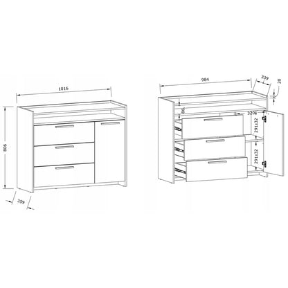 Kledingkast – Garderobekast – Opbergkast – Linnenkast – Slaapkamerkast – Artisan-Anthracite Kleur – Hoogwaardig Gelamineerd Spaanplaat – Compacte Afmetingen 101,6x80,6x35,9 cm