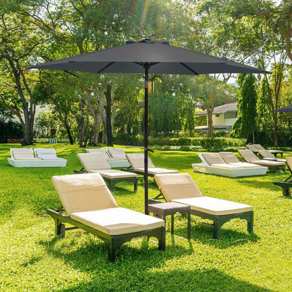 Parasol – Stokparasol – Balkonparasol – Zweefparasol – Strandparasol – 270 cm Diameter – Duurzaam Waterafstotend Doek – Stevig IJzeren Frame – Opvouwbaar & Draagbaar – Modern Grijs