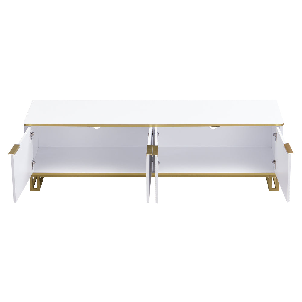 Four-door TV stand, TV mount, TV panel, low TV cabinet. Unique design, geometric texture. 160 x 37.5 x 48cm (Length x Width x Height)