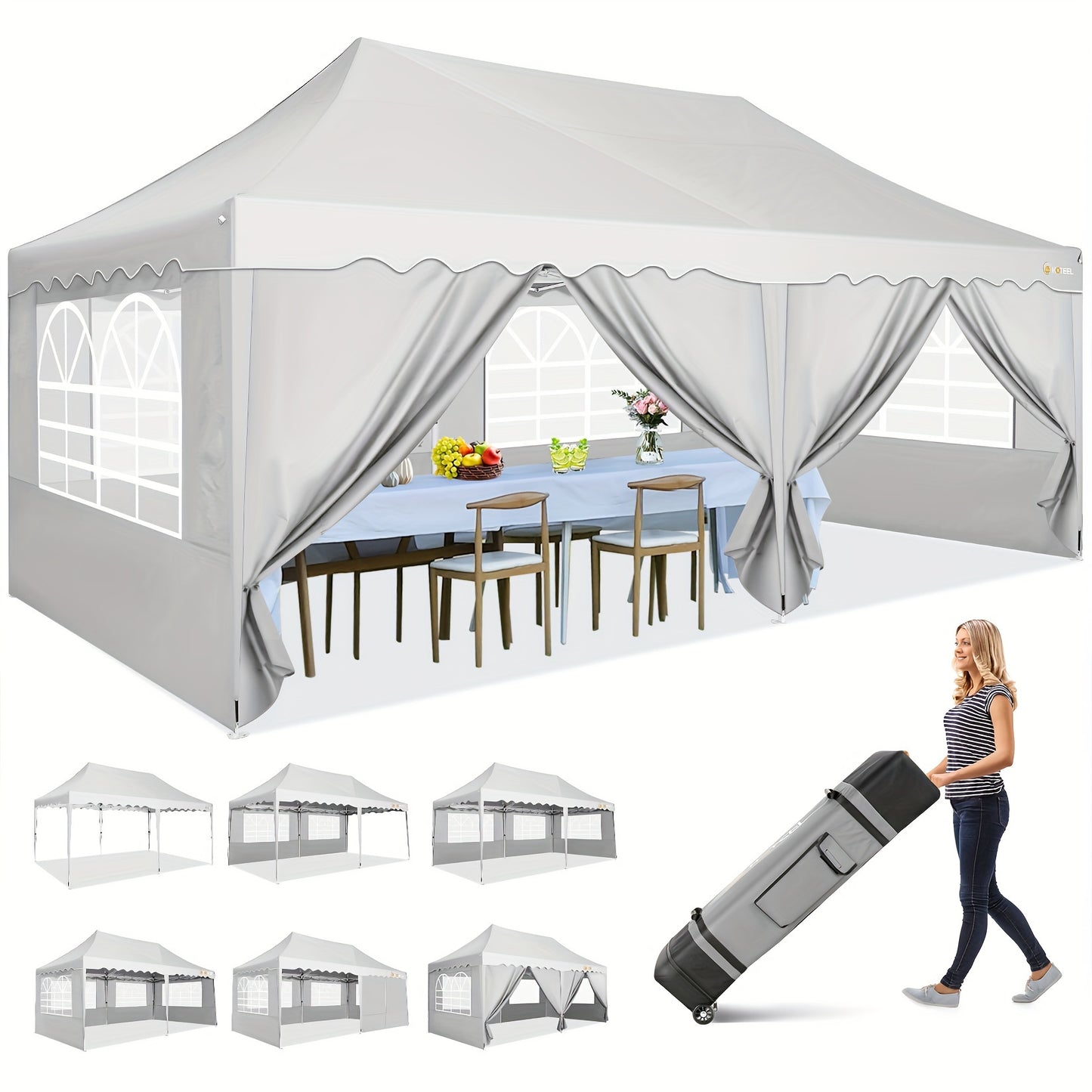 Pop-up Partytent – Partytent – Vouwtent – Tent – Tuintent – Wit – 3x6 Meter – UV Bestendig – Inclusief Gewichtzakken