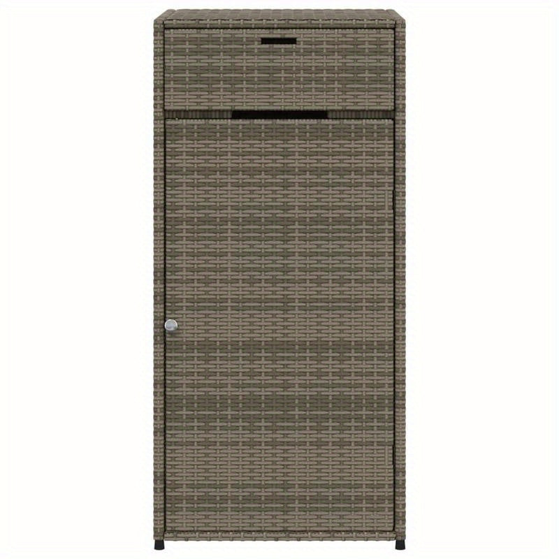 Garden Cabinet 55X55X111 Cm Made of Gray Poly Rattan, Box, Cabinet, Rack for Outdoor Storage