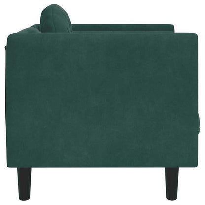 Velvet Fauteuil – Loungestoel – Zetel – Armstoel – Relaxstoel – Donkergroen – Massief Houten Frame – Luxe Comfort – Stevig MDF Onderstel – Zachte Velvet Bekleding – Gemakkelijk Monturen